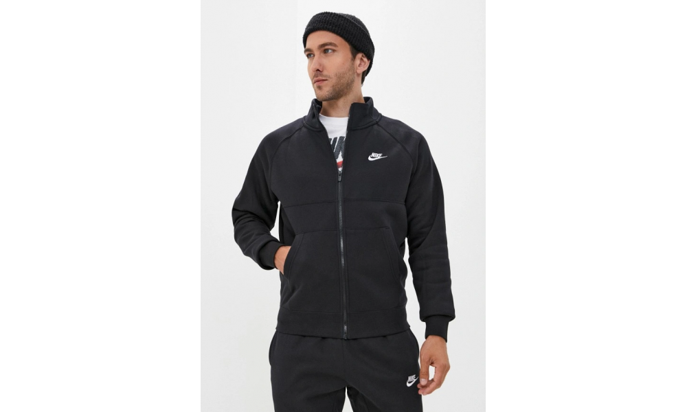 Nike fleece tracksuit set in black online